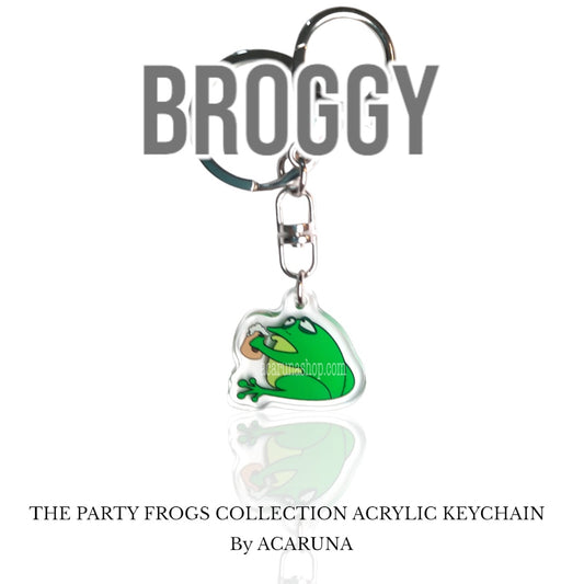 Acaruna’s acrylic keychain. Broggy from The Party Frogs Collection.