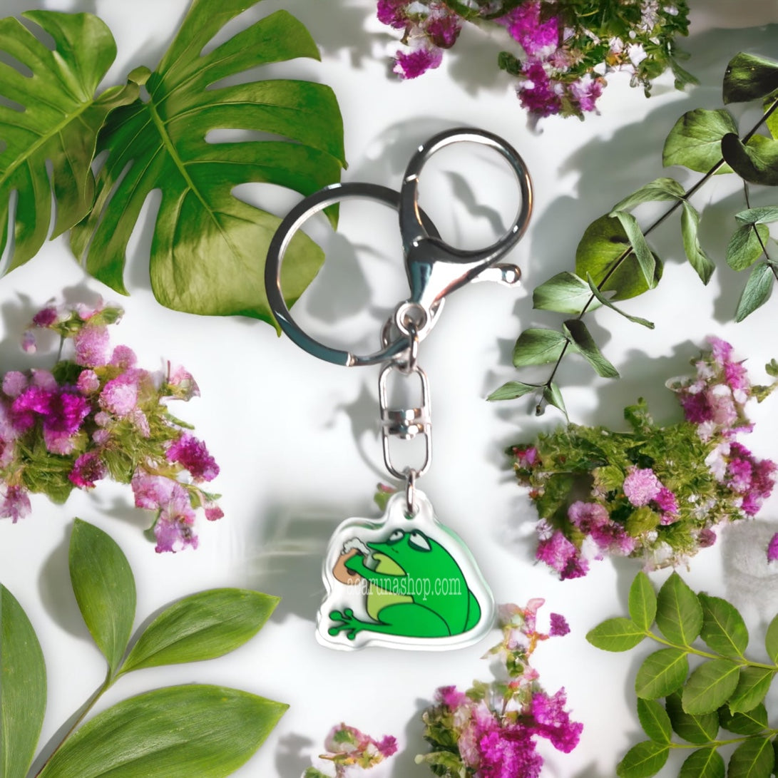Acaruna’s acrylic keychain. Broggy from The Party Frogs Collection.