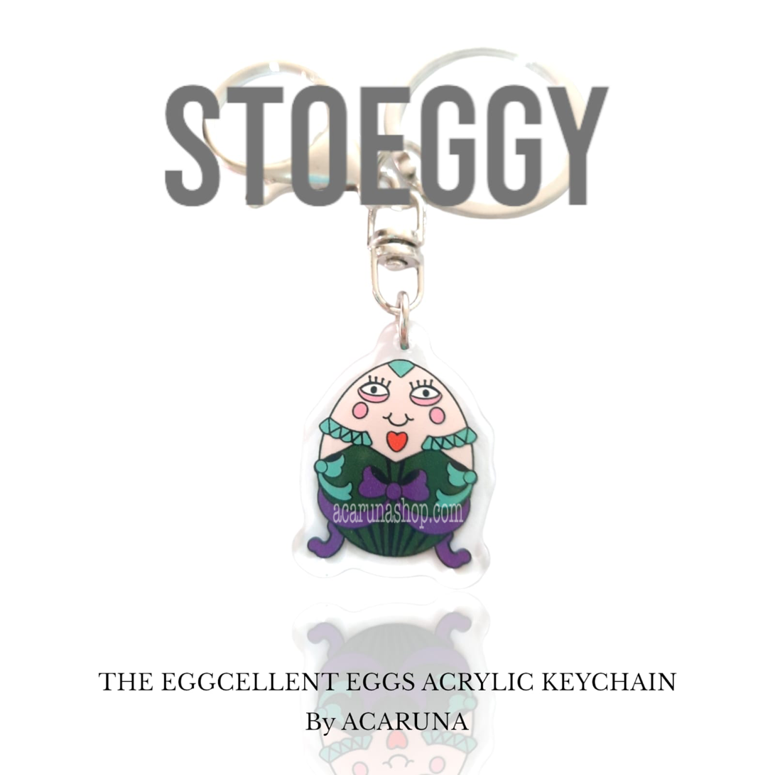 Acaruna’s acrylic keychains. STOEGGY from The Eggcellent Eggs collection.