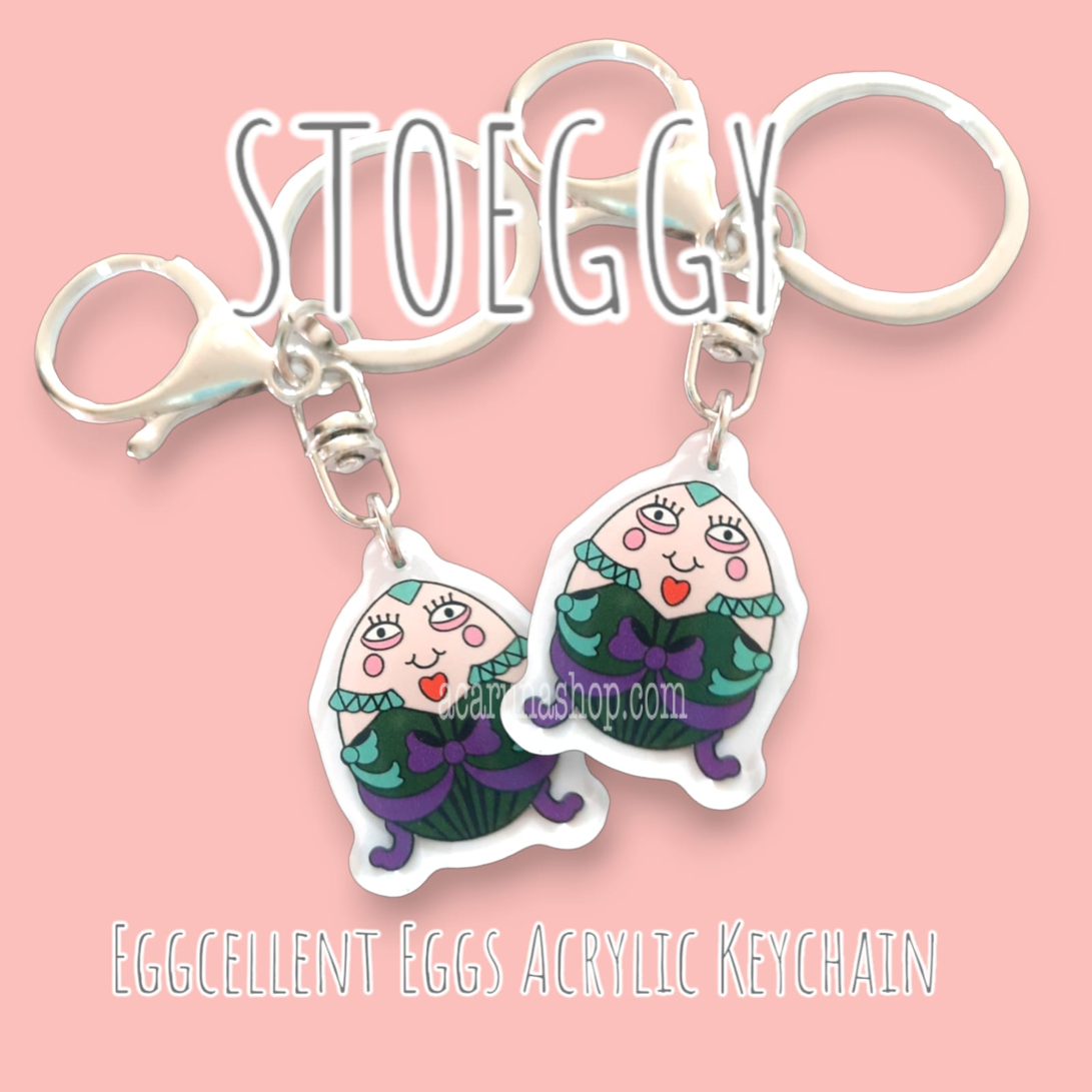 Acaruna’s acrylic keychains. STOEGGY from The Eggcellent Eggs collection.