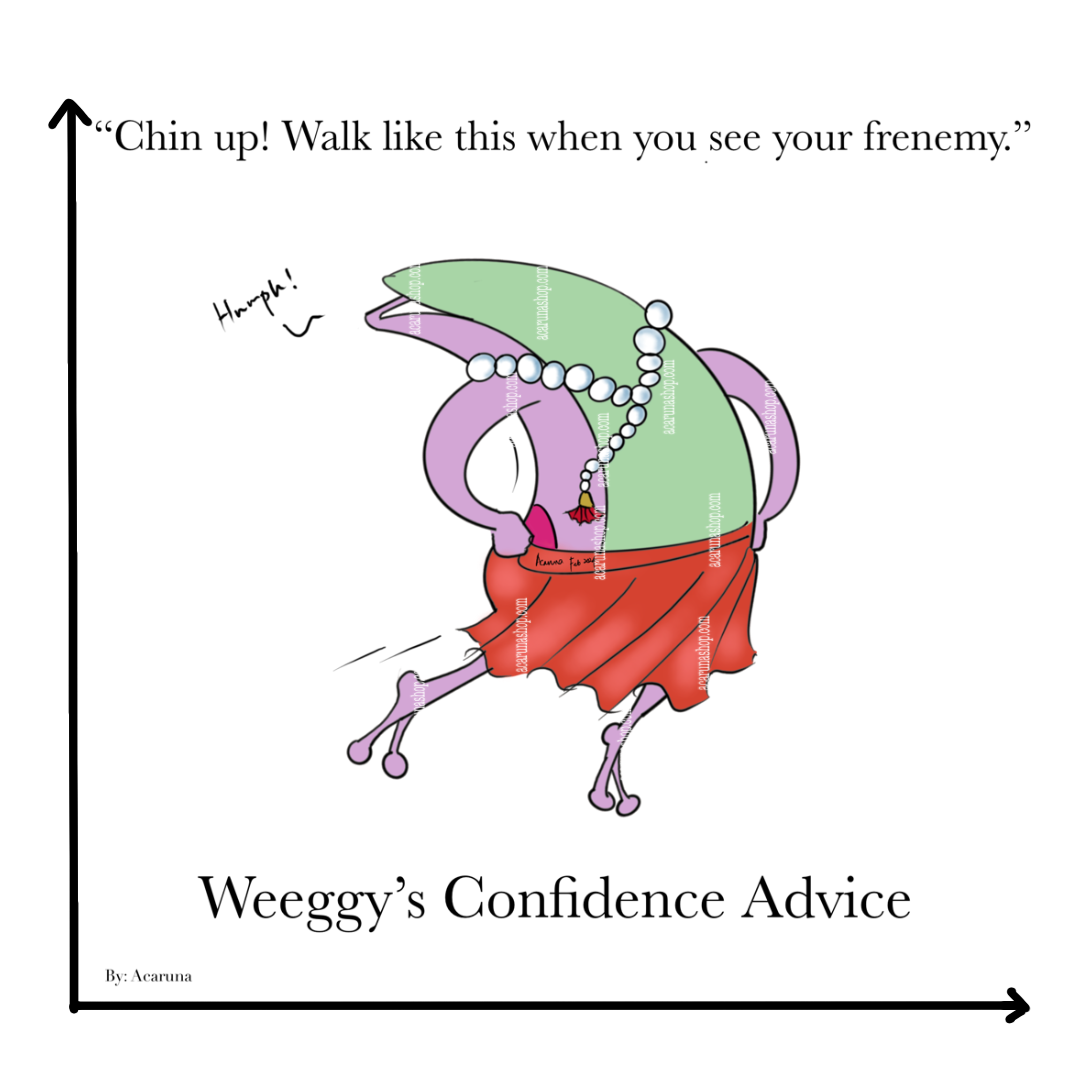 Acaruna's WEEGGY The Frog's digital art printed on items in low resolution examples preview.